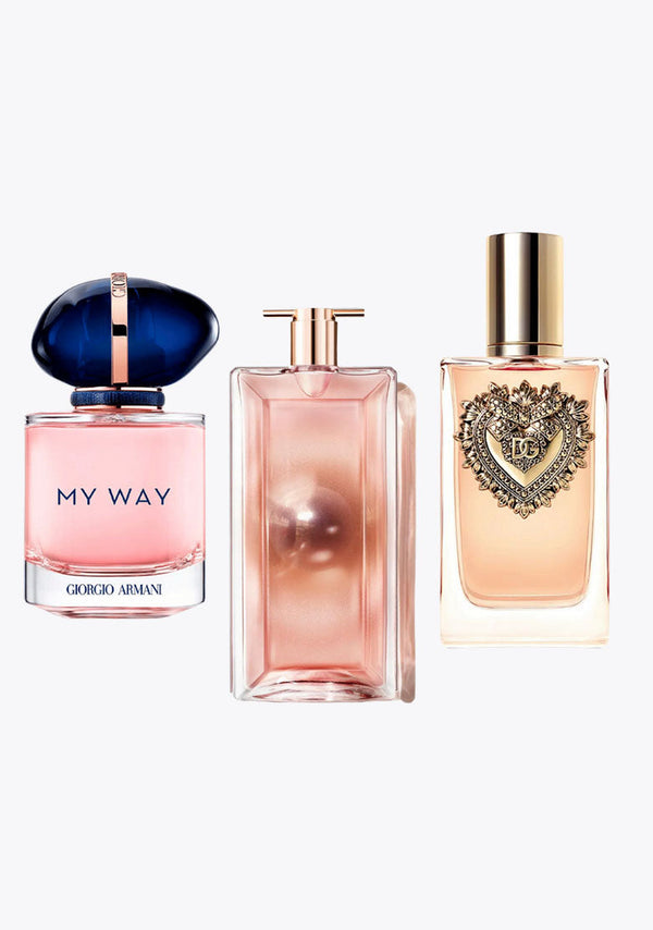 3 Parfums Dolce Gabbana Devotion, My Way Giorgio Armani, Lâncome Idôle