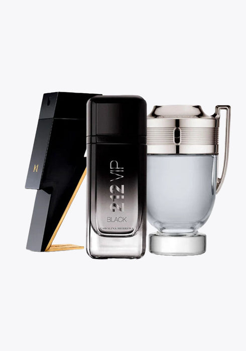 3 Parfums Carolina Herrera BAD BOY, Carolina Herrera 212 VIP BLACK, Paco Rabanne INVICTUS