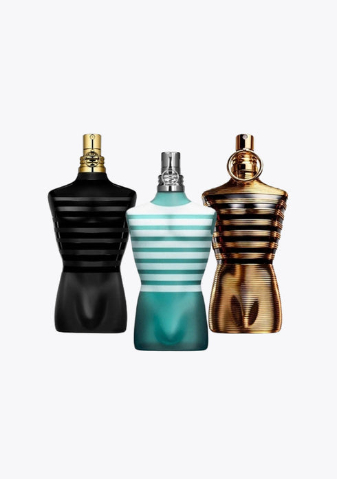 3 Parfums Jean Paul Gaultier LE MALE, Jean Paul Gaultier LE MALE PARFUM et Jean Paul Gaultier LE MALE ELIXIR