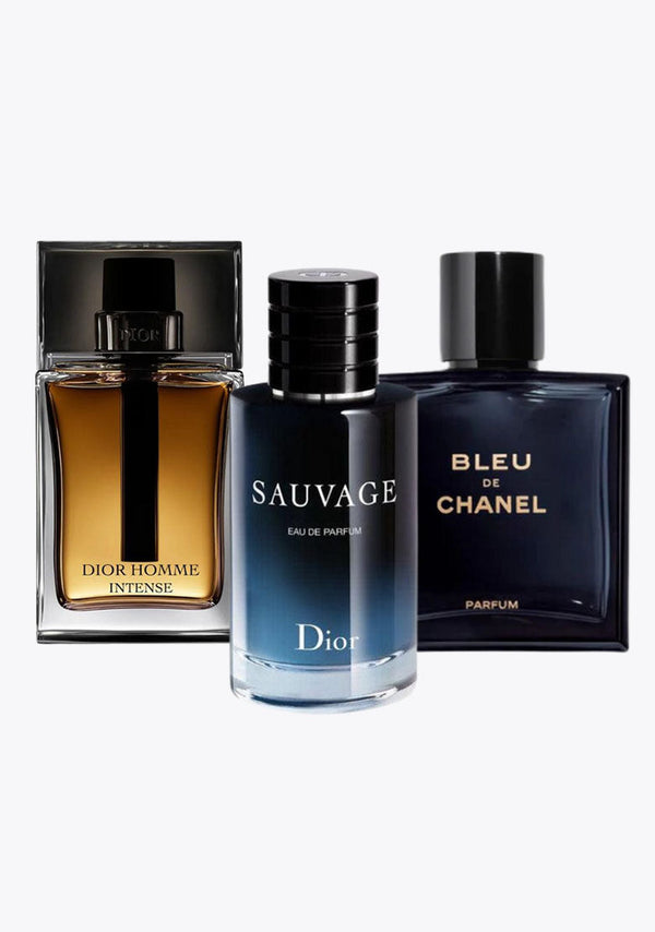 3 Parfums Sauvage Dior, Bleu de Chanel, Dior Homme Intense