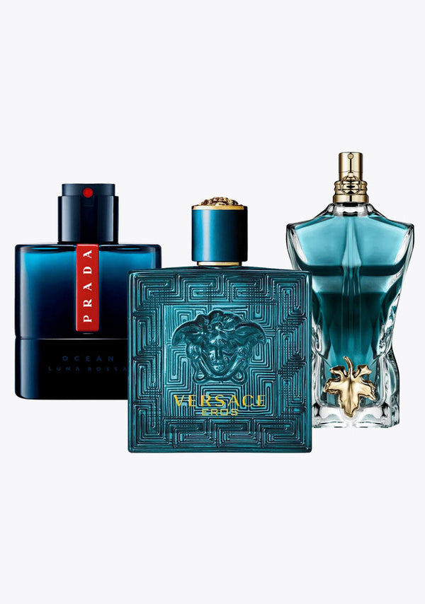 3 Parfums Prada Luna Rossa, Versace Eros, Le Beau